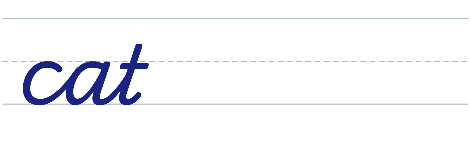 A line of model cursive handwriting